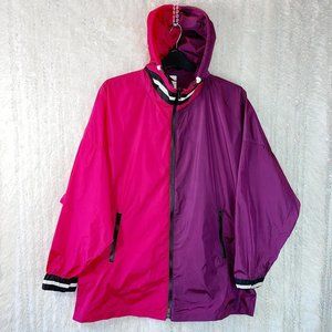 SAPOPA Windbreaker Hoodie Jacket MEDIUM Italian Activewear Techno Pink Purple